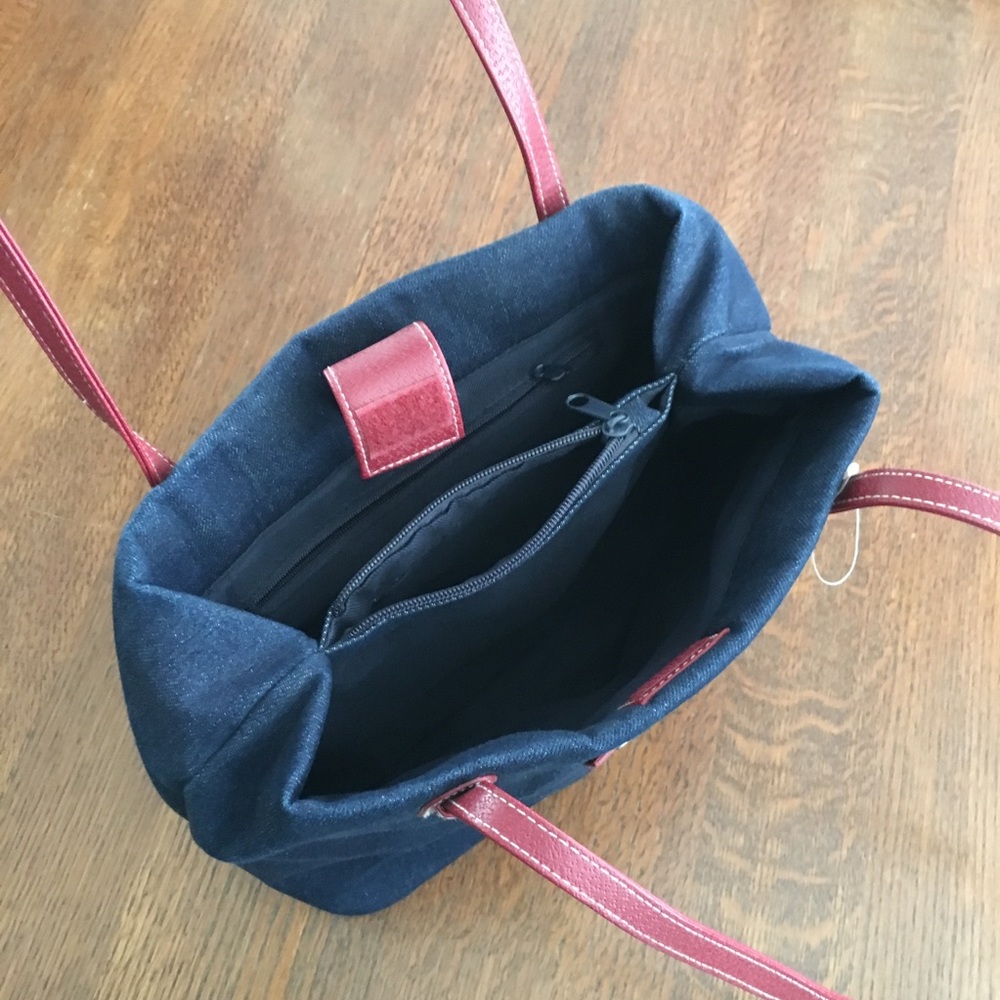 🔴 Blue Denim with Red Handles Bag - Picture 5 of 7